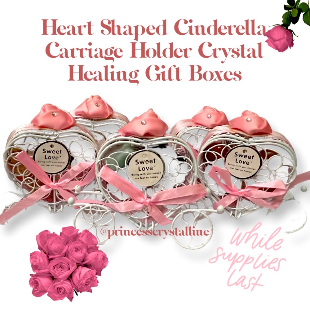 Heart Shape Cinderella Carriage Holder-Mystery Crystal Healing Gift Box